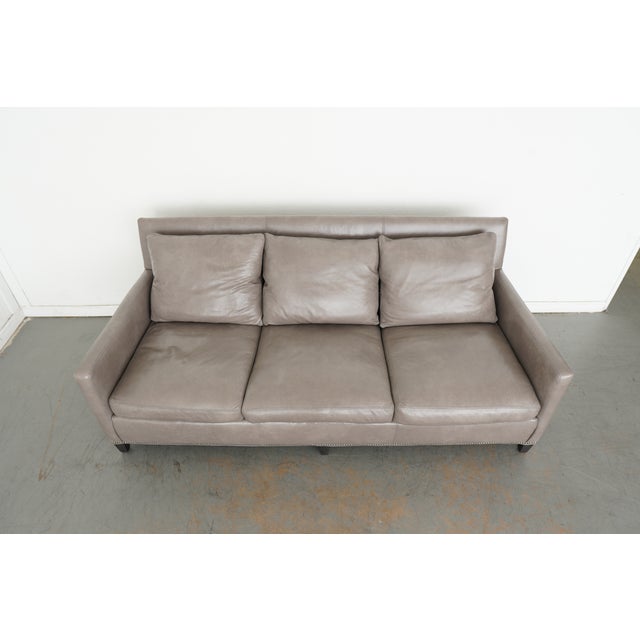 Modern Lee Industries Lukas Leather Sofa For Sale - Image 3 of 13