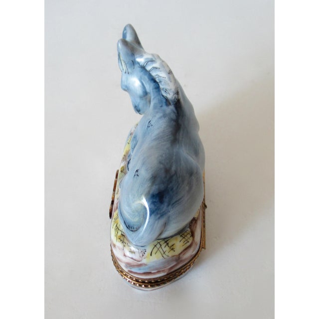 Limoges, France Hand-Painted Donkey Lidded Trinket Box For Sale - Image 10 of 13