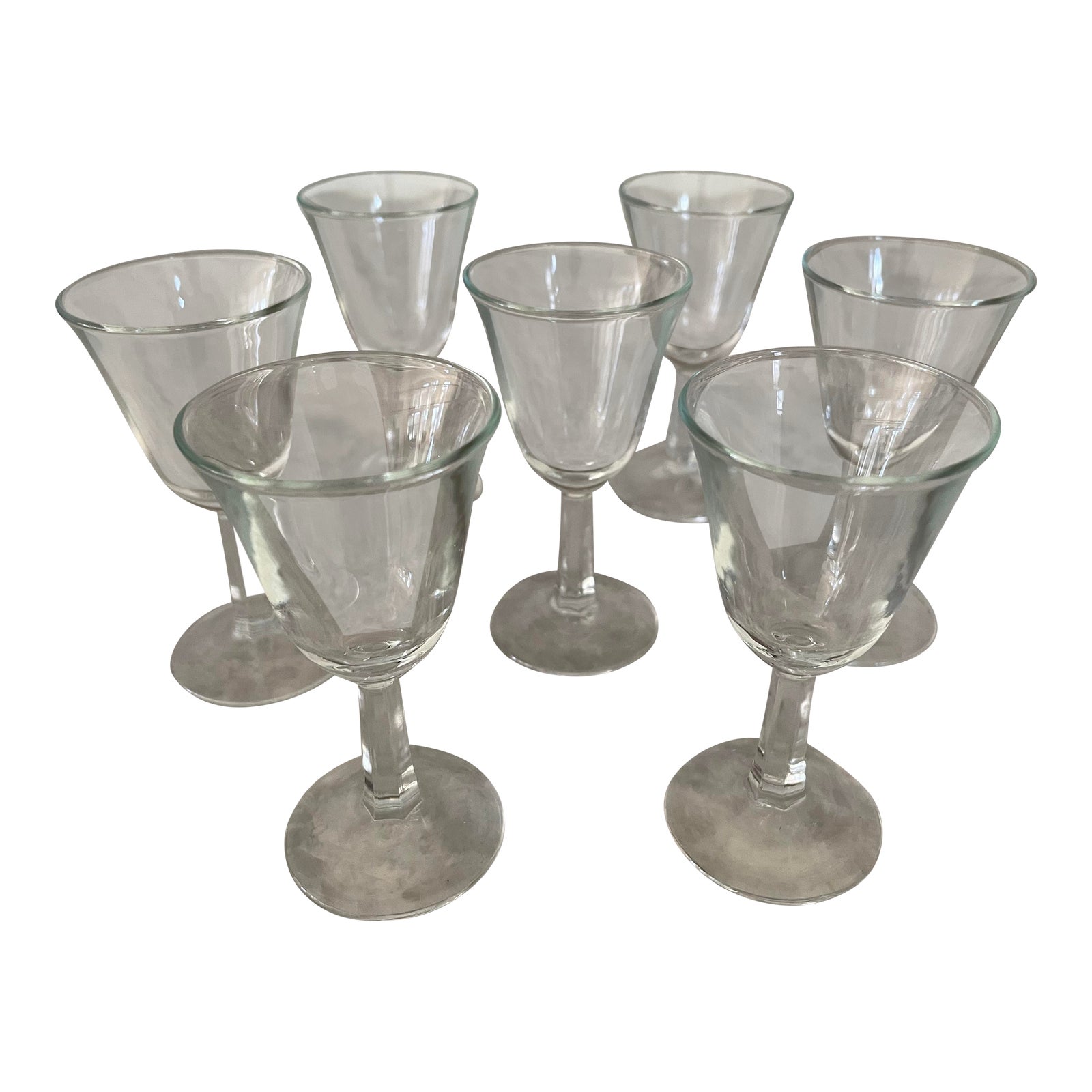 Set of 7 Vintage Luminarc Cordial Glasses Chairish