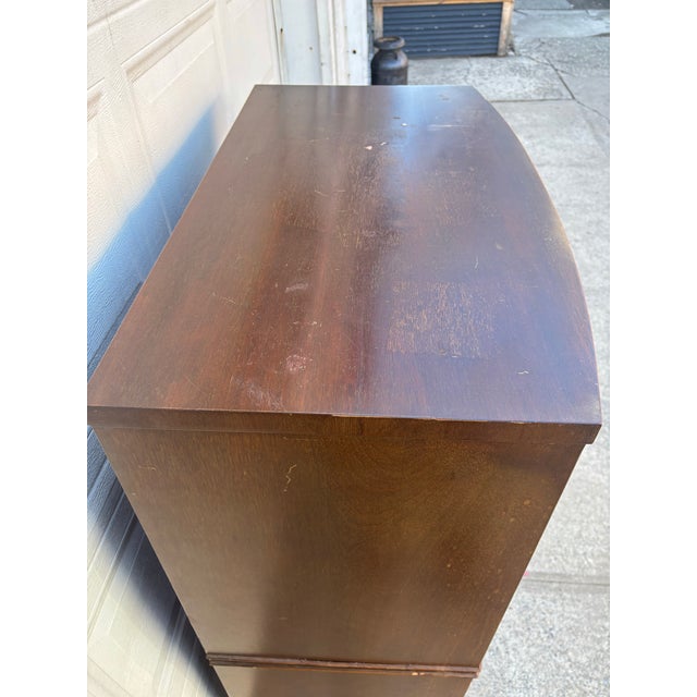 Antique Mahogany Highboy Dresser | Early 1900s Colonial Revival Tall Chest of Drawers | Traditional American Bedroom Furniture | Solid Wood For Sale - Image 4 of 12