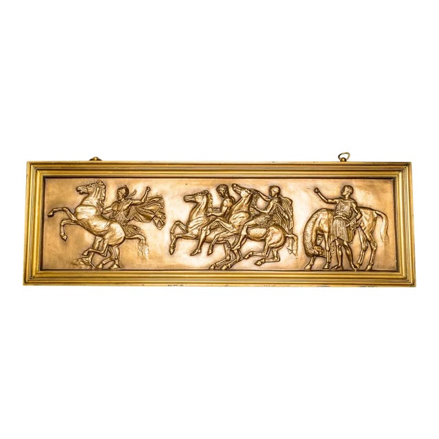 Bronze Bas Relief of Horses and People For Sale