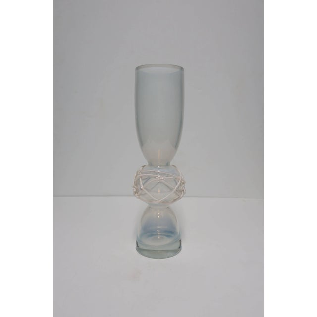 Postmodern Abstract White Opaline Art Glass Vase For Sale - Image 10 of 12