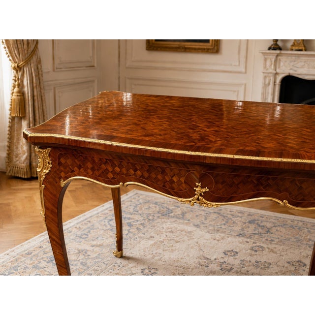 French 1840s French Artisan Neoclass Mahogany Bronze Table - 1 Pc For Sale - Image 3 of 11