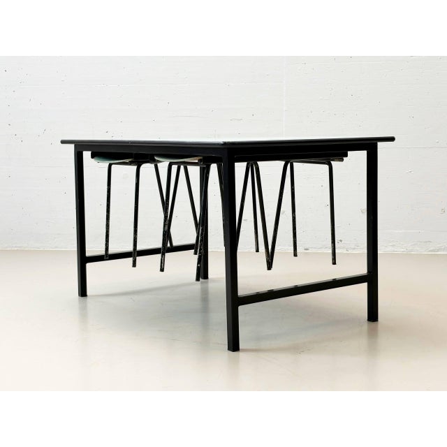 Kelko Table and Lacquered Stools, Switzerland, 1970s, Set of 5 For Sale - Image 6 of 18