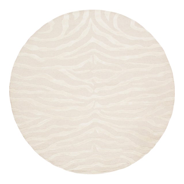 Edgy Hand-Tufted Cream Area Rug- 8' 0'' X 8' 0'' For Sale