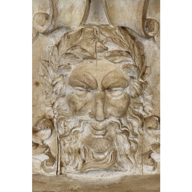 Fine Carved White Painted Decorated Italian Console With Figural Masks For Sale - Image 10 of 12