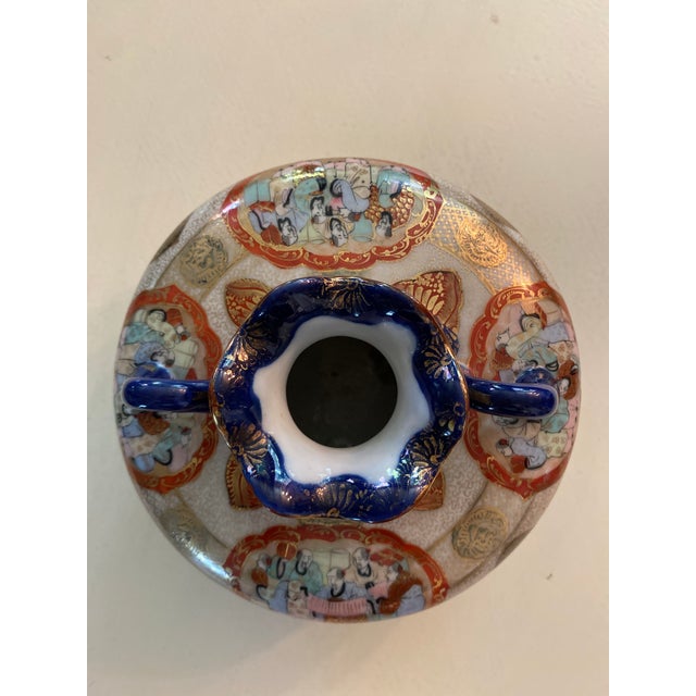 Kutani Japanese 3 Leg Porcelain Vase For Sale - Image 9 of 14