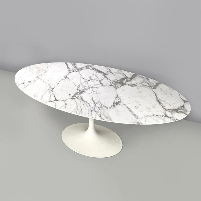 Postmodern Italian White Marble Dining Table by Eero Saarinen for Knoll, 2010s For Sale - Image 3 of 18