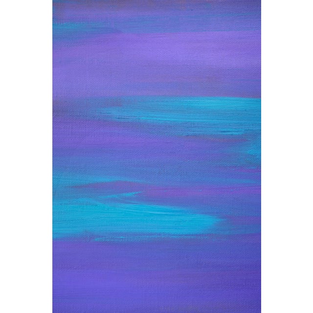 "Purple Sky Turquoise Clouds" Large Abstract Oil Painting by Simon Findlay For Sale - Image 6 of 6