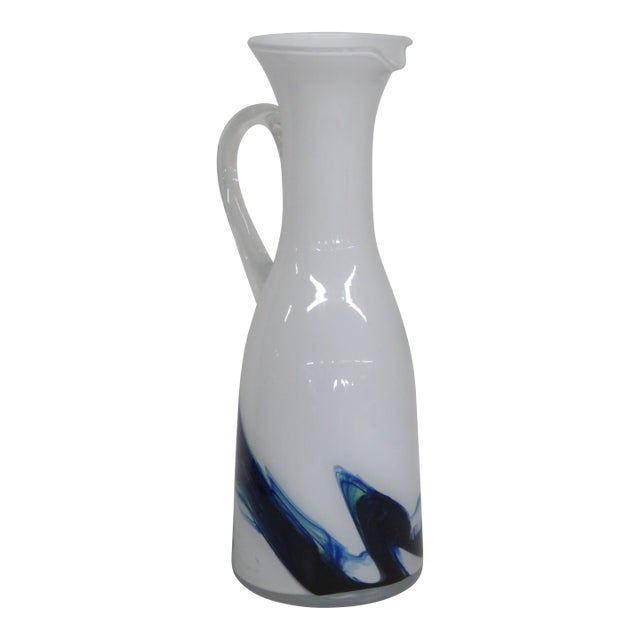 Mid Century Modern Art Glass Tall Vase Jug Pitcher 4684b For Sale