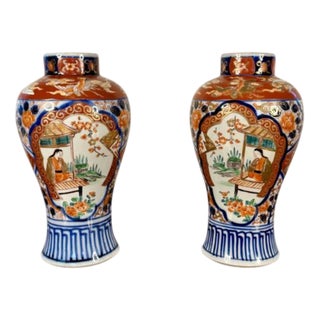 Antique Japanese Imari Baluster Vases, 1900, Set of 2 For Sale