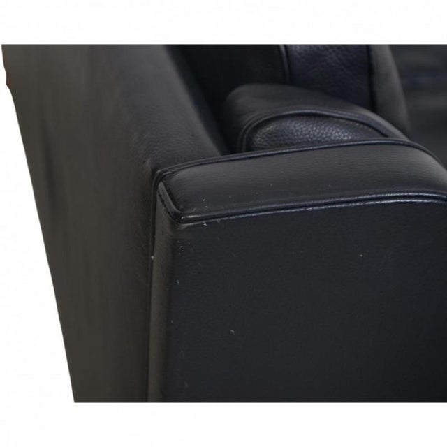 Vintage 2212 Two-Seater Sofa in Black Leather by Børge Mogensen, 1980s For Sale - Image 12 of 18