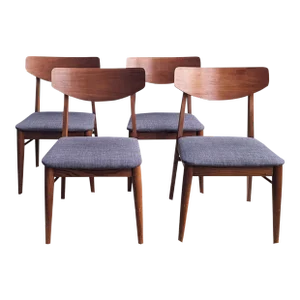 Set of Four 1960s High Quality Mid Century Walnut Dining Chairs for Stanley Furniture by Paul Browning