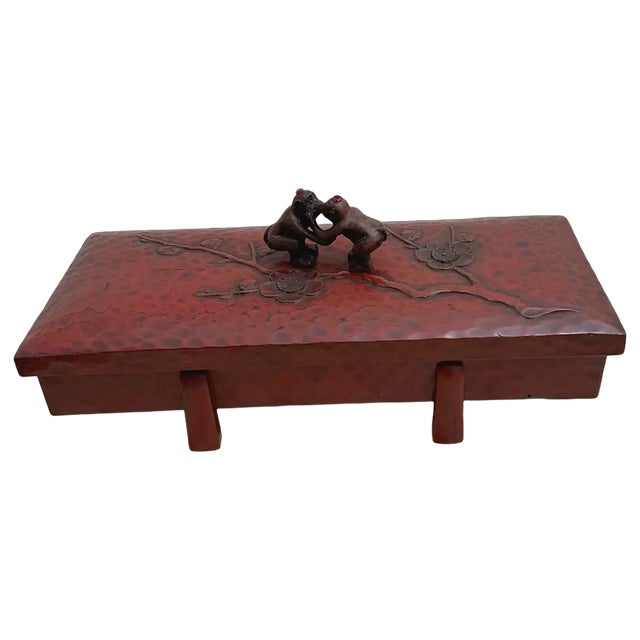 1930s Ooak Japanese Kissing Monkeys/Lacquer Box/Gems For Sale - Image 11 of 12