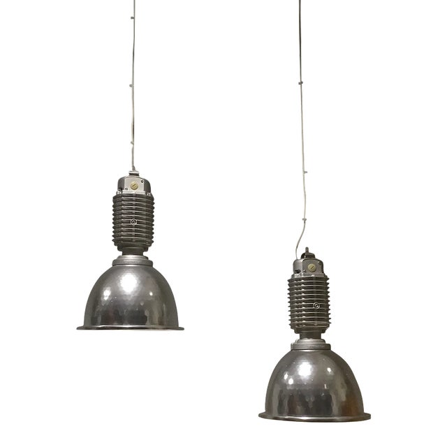 Large Industrial Factory Lamp by Charles Keller for Zumtobel, 1980s For Sale