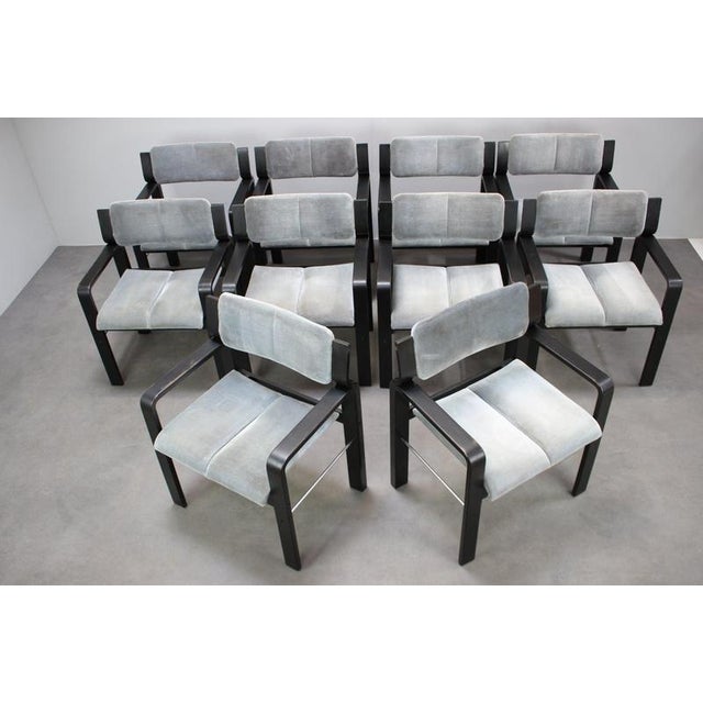 Vintage Armchair by Ludvik Volak for Dřevopodnik Holešov, Czechoslovakia, 1989, Set of 10 For Sale - Image 4 of 18