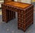 Hollywood Regency Scalloped Mahogany Faux Tortoise Kneehole Desk / Vanity For Sale - Image 4 of 7