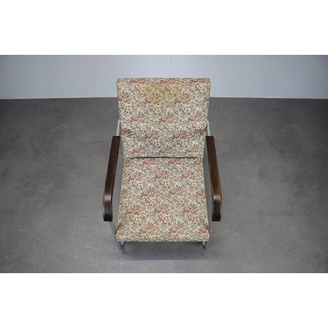 Bauhaus Bauhaus Lounge Chair in Chrome Tubular Steel by Anton Lorenz, Czechoslovakia, 1930s For Sale - Image 3 of 15