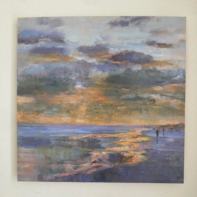 “Fiery Sunset” Original Oil Painting Contemporary Seascape For Sale - Image 4 of 6