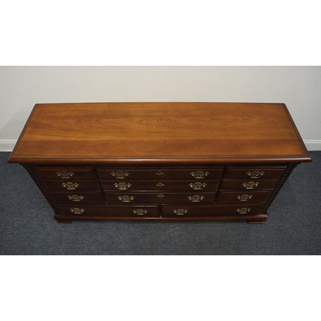 Late 20th Century Vaughan Bassett Traditional Chippendale Style 63" Triple Dresser 30-002 For Sale - Image 5 of 14