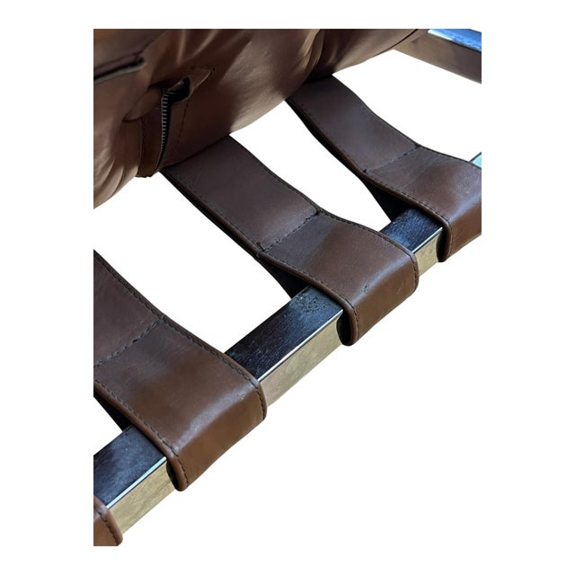 Mid-Century Modern Chrome and Leather Safari Lounge Chairs - A Pair For Sale - Image 11 of 12