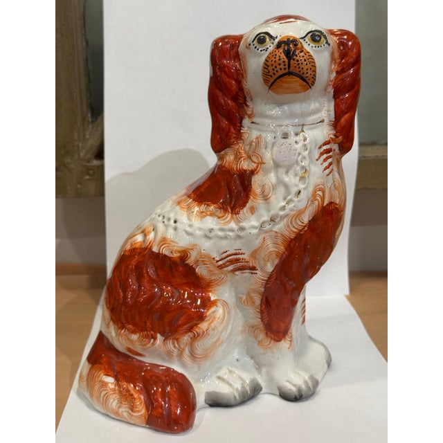 Ceramic Antique Staffordshire King Charles Spaniel Figurine For Sale - Image 7 of 7