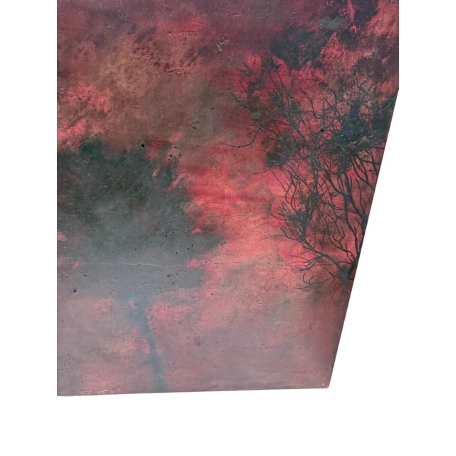 Katherine Bowling, Large Painting "Red Sky" Oil & Spackle on Wood Katherine Bowling American Modern, 1988 For Sale - Image 16 of 18