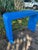 1980s Waterfall Console Table-in Big Country Blue Satin For Sale - Image 4 of 11