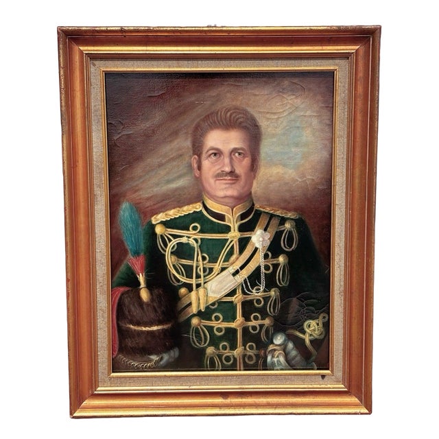 Unknown, Cavalry Officer, Oil, Framed For Sale
