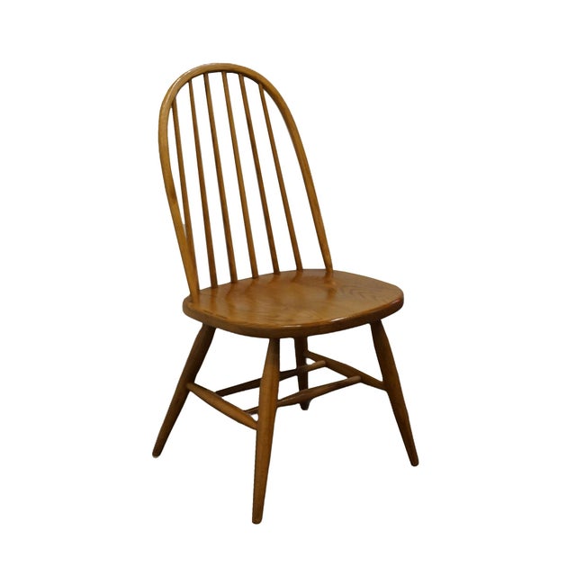 S BENT BROTHERS Solid Oak Early American Rustic Bow Back Windsor Dining Side Chair 485 1183 111 35.5" High 20" Wide 22.5"...