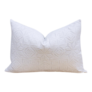 Whisper White Lumbar Applique Pillow Cover