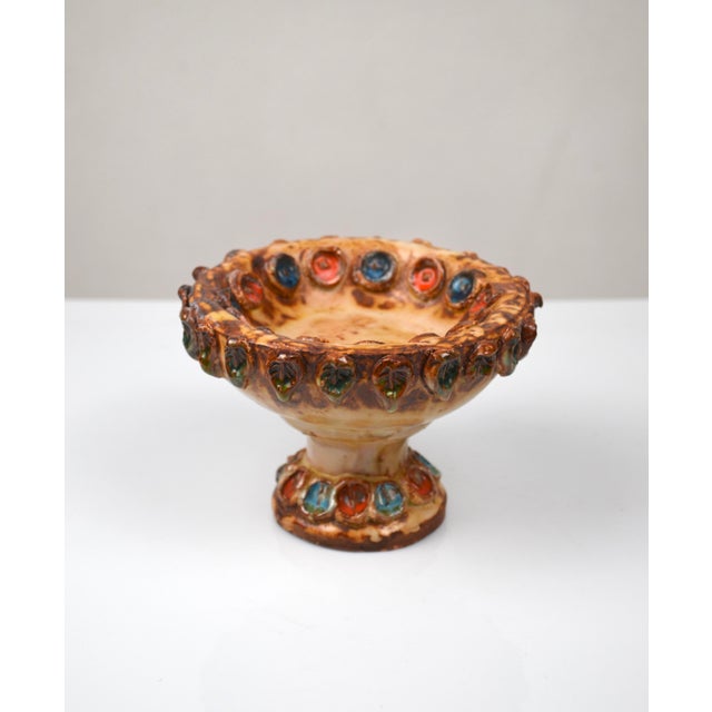 Glazed Ceramic Bowl with Cabochons from La Roue, France, 1960s For Sale - Image 13 of 13