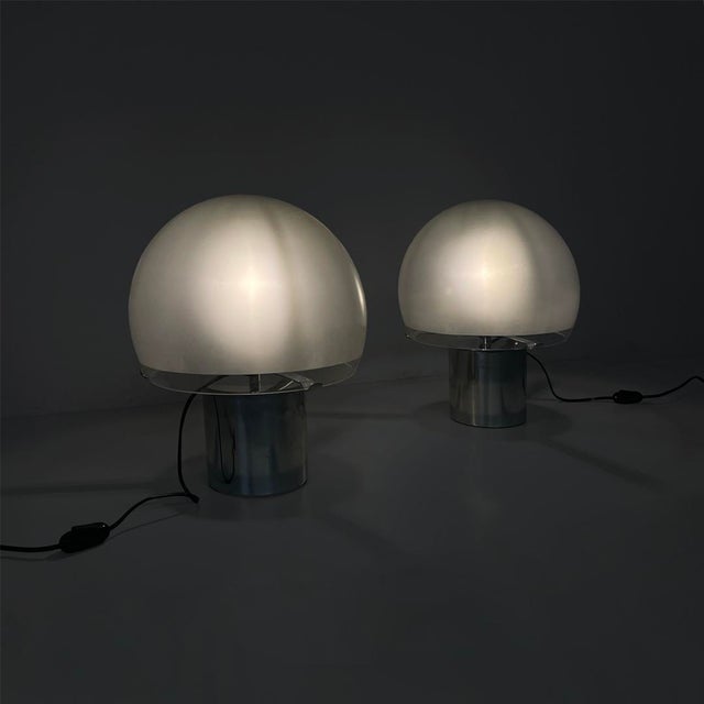 Azucena Mid-Century Modern Italian LTA6 Porcino Table Lamps attributed to Luigi Caccia Dominioni for Azucena, 1960s, Set of 2 For Sale - Image 4 of 15
