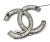 Chanel Chanel Grey Enamel CC Corner Crystals Large Brooch For Sale - Image 4 of 5