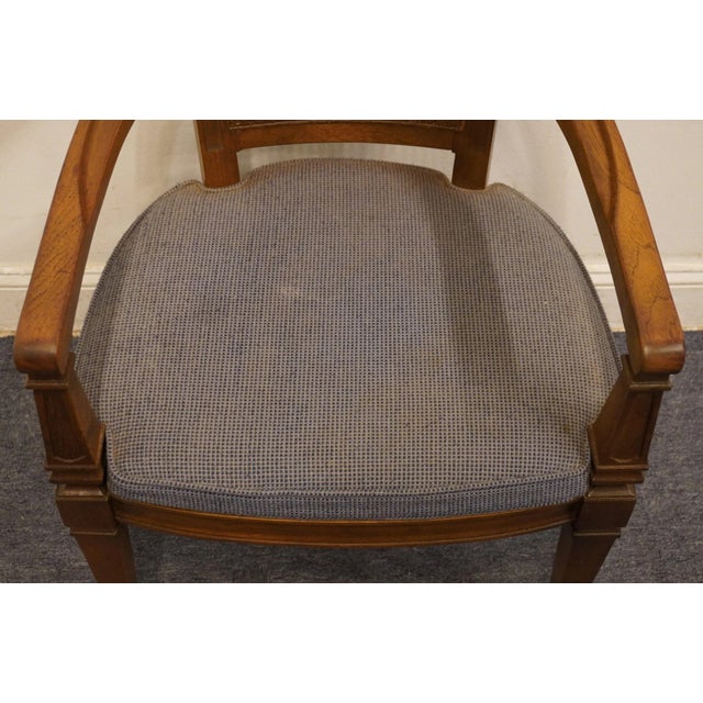 Set of 2 Drexel Furniture Di Moda Collection Italian Neoclassical Tuscan Style Cane Back Dining Arm Chairs For Sale - Image 10 of 12