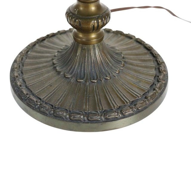 1920s Arts & Crafts Pittsburg 8-Panel Slag Glass Table Lamp Signed C1920 For Sale - Image 5 of 10