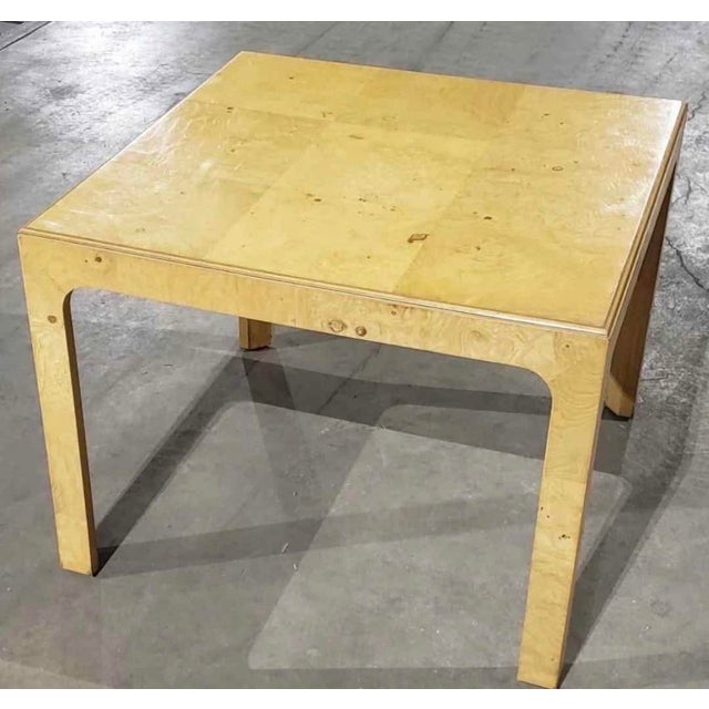 Burl Wood Henredon Square Game Card Small Dining Table Mint!