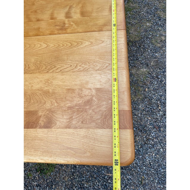Mid 20th Century Attributed Heywood-Wakefield M166 Drop Leaf Dining Table — Mid-Century Modern Solid Maple, Sculpted Legs For Sale - Image 11 of 11