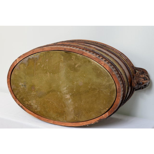 English Cellarette or Bottle Cooler Mahogany & Brass Ram Heads For Sale - Image 9 of 11