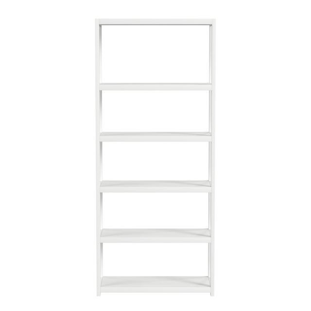 Spritely Home Accent Furniture Lark 30 in. W x 75 in. H Wood 5 Tier Etagere Bookcase with Open Back, White For Sale - Image 4 of 7