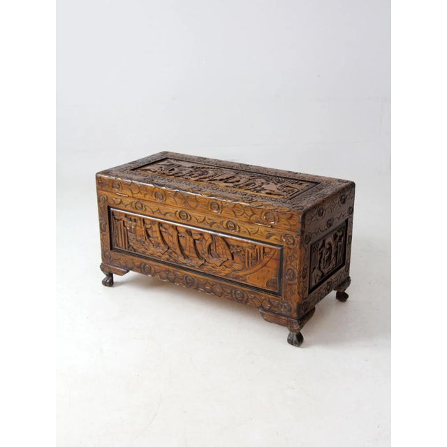 Wood Antique Chinese Camphor Wood Chest For Sale - Image 7 of 16