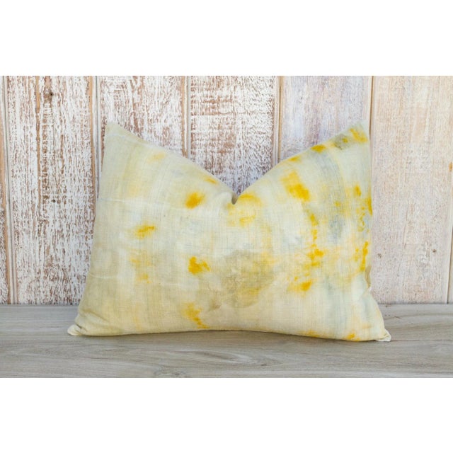 Vintage Naba Tie Dyed Organic Silk Lumbar Pillow For Sale - Image 10 of 10