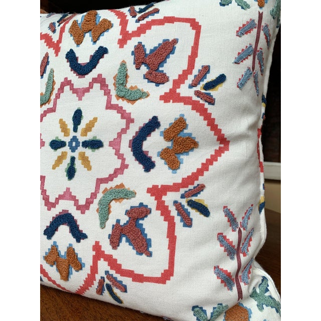 Custom Pillows in Jane Churchill Chintal Embroidered Fabric - A Pair For Sale - Image 4 of 13