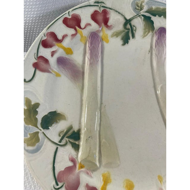 Ceramic Antique French Faience Saint Clement Asparagus Plate For Sale - Image 7 of 12
