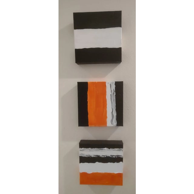 ARTIST ~ ANNE YATES BURST From Anne's Siena Collection "SIENA" ~ One in a series of Orange, Black and White in acrylic...