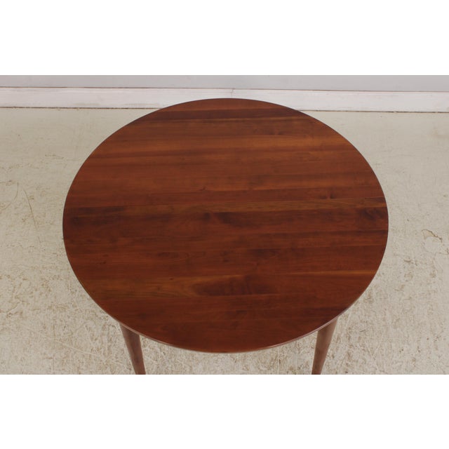 Cherry Round Country Style Dining Room Table For Sale - Image 4 of 17