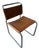 1960s Nicos Zographos "Ch66" Brown Leather and Chrome Side Chair For Sale