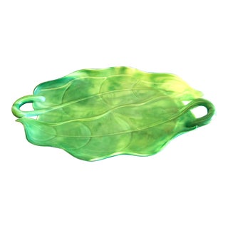 1980’s Green Leaf Tray For Sale