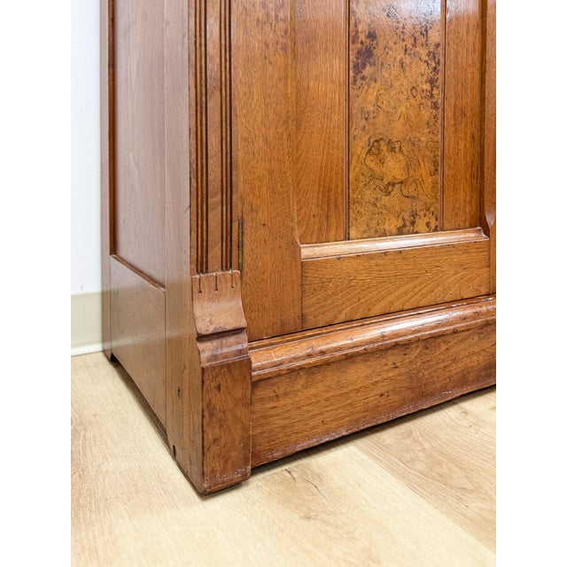 Antique French Provincial Marble Burlwood Buffet 2 Drawer Locking Cabinet For Sale - Image 18 of 18
