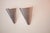 A pair of cone shaped pale grey metal wall sconces made by ikea type : klyka – v 9811 made in italy lamp is made of metal...